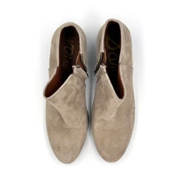 GUC Petty Suede Ankle Sam Edelman Boots Womens Size 9M in Putty/Grey - Picture 9 of 10